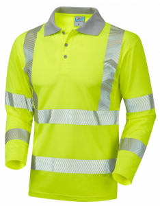 Long Sleeve Leo Barricane Superior Coolviz High Visibility Yellow Advanced Polo Shirt